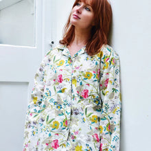 Load image into Gallery viewer, White Leaf &amp; Floral Cream Ladies Pyjamas
