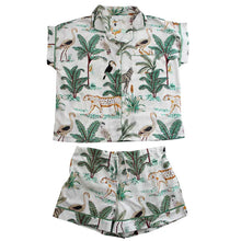 Load image into Gallery viewer, Cream Safari Print Short Ladies Pyjama Set S/M
