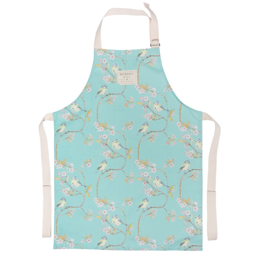 Blue Tit on Blossom Childs Apron (Turquoise)