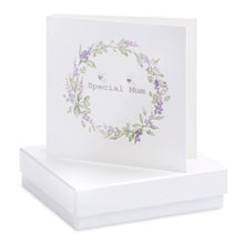 Boxed Special Mum Wreath Earring Card