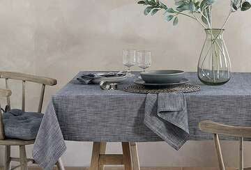 Chambray Tablecloth Flint Blue 130 x 180 cms