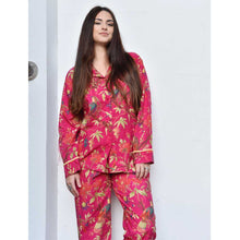 Load image into Gallery viewer, Hot Pink Birds Ladies Pyjamas
