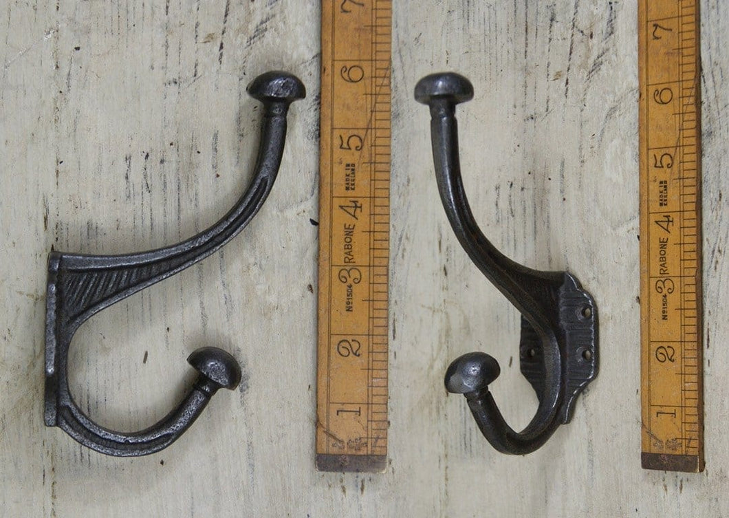 Hat & Coat Hook Lined Large Cast Antique Iron