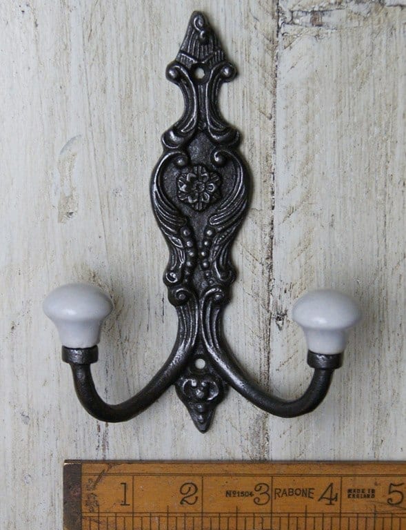 Hat & Coat Hook French Style Double Ceramic Ball