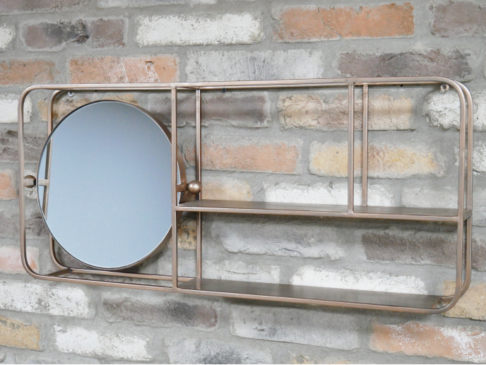 Metal Mirror Wall Shelf