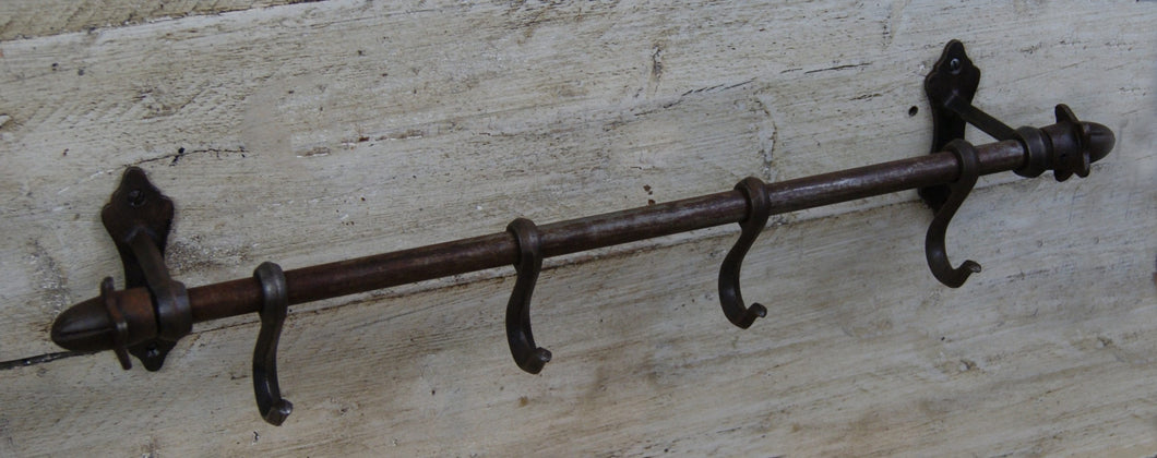 Rail with S Hooks - Finial Ends